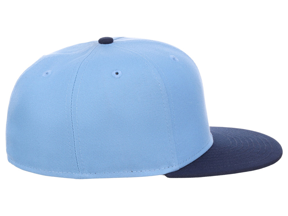 Crowns By Lids Full Court Fitted Cap - Sky Blue/Navy
