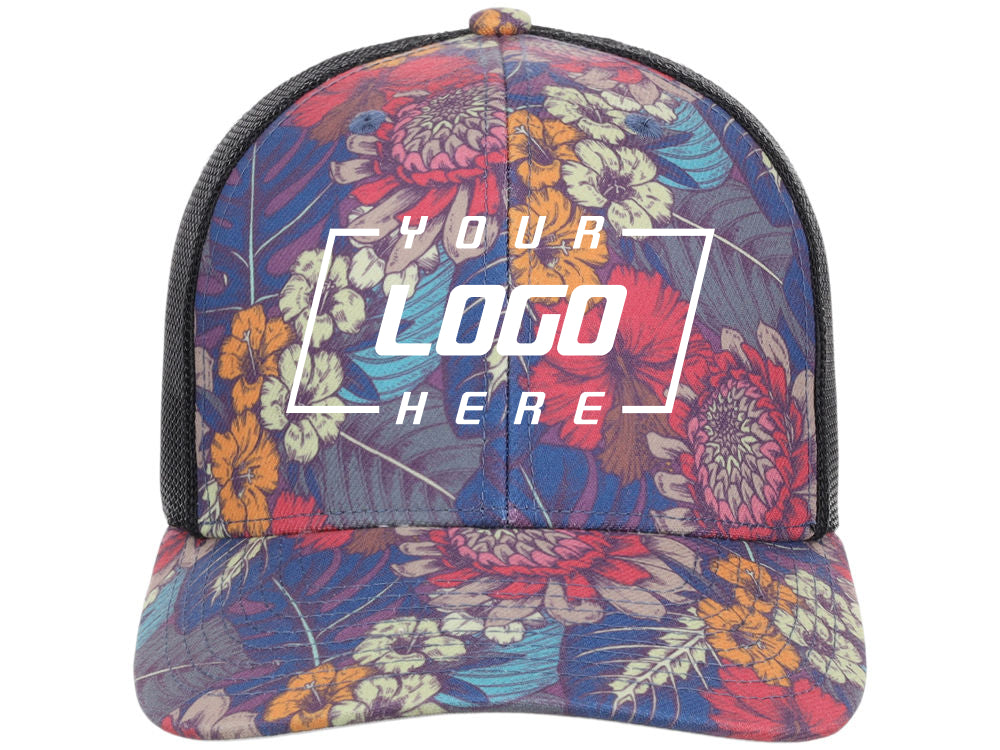 Crowns By Lids Tropical Trucker Cap - Purple/Blue