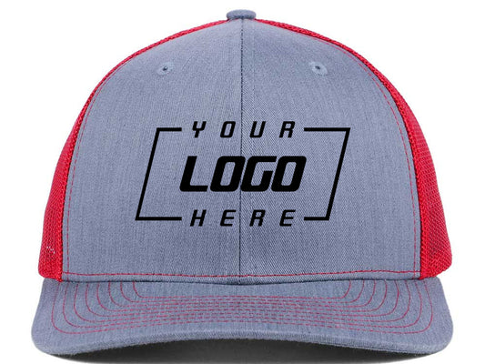 Richardson 112 Trucker - Heather Gray/Red