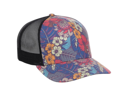 Crowns By Lids Tropical Trucker Cap - Purple/Blue