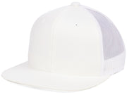 Flexfit Flat Bill Trucker - White/White