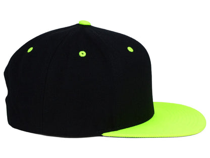 Flexfit Blank Snapback - Black/Neon Green