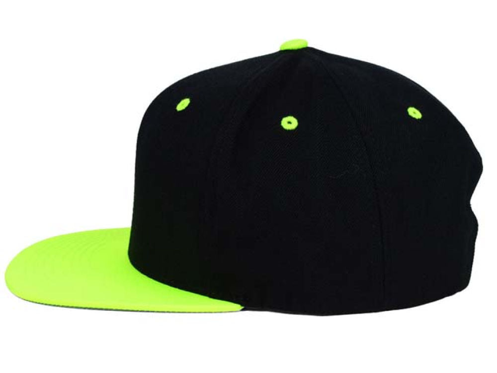 Flexfit Blank Snapback - Black/Neon Green
