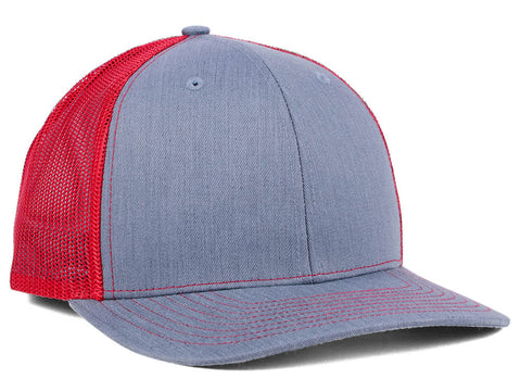 Richardson 112 Trucker - Heather Gray/Red