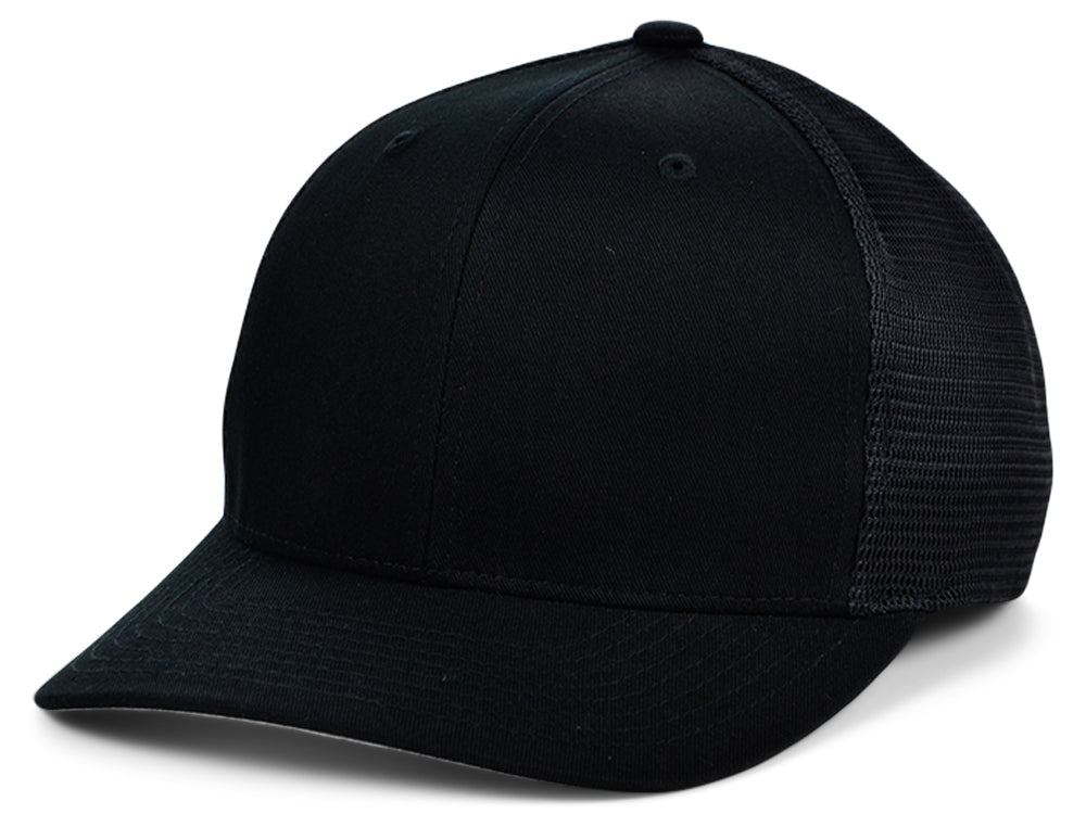 Lids Blank Black Flexfit 110 Trucker Hat
