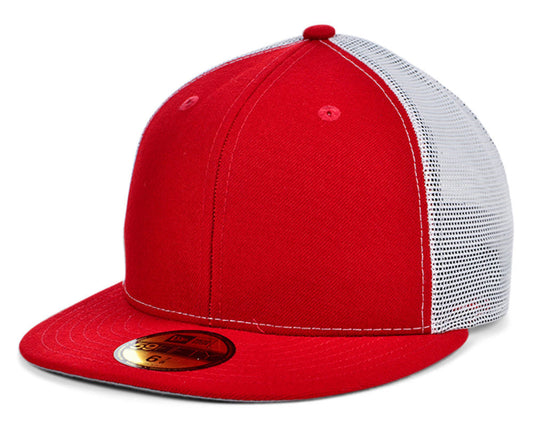 Casquette New Era Custom 59FIFTY Trucker - Rouge/Blanc