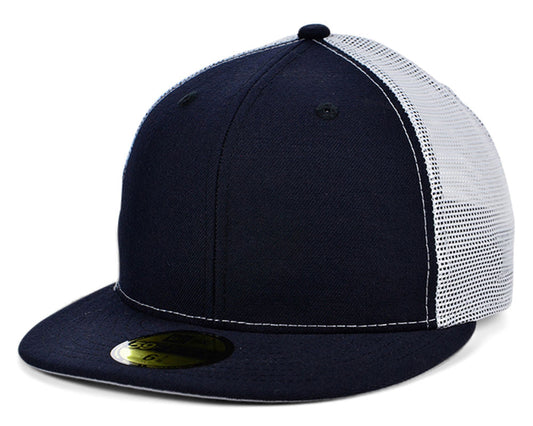 Casquette camionneur New Era Custom 59FIFTY - Bleu marine/blanc