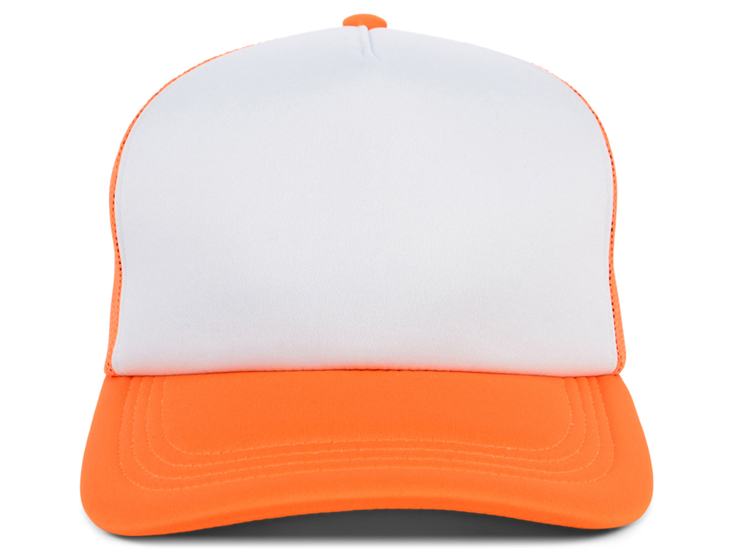 Crowns by Lids Screen Foam Trucker Cap White/Neon Orange